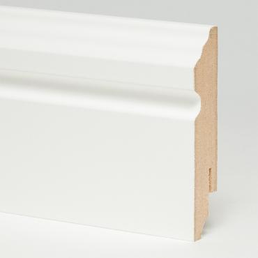 Плинтус МДФ ламинированный TeckWood фигурный белый матовый 2150×80×16