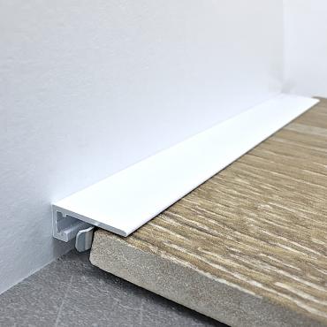 Микроплинтус алюминиевый TeckWood М-6 Белый Муар RAL 9016 2000×6×15 Микроплинтус алюминиевый TeckWood М-6 Белый Муар RAL 9016 2000×6×15