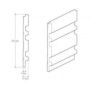 Стеновая панель под покраску Hiwood LV122 LONG NP 3000×120×12 Стеновая панель под покраску Hiwood LV122 LONG NP 3000×120×12