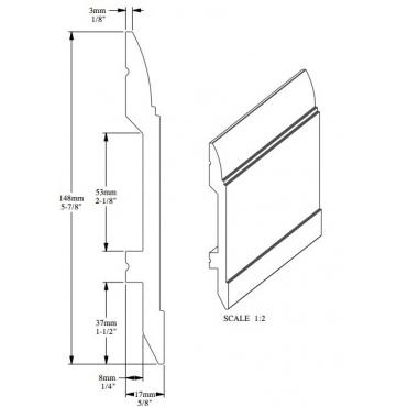 Плинтус под покраску Orac Decor Axxent 2000×148×17