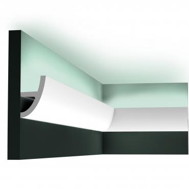 Потолочный плинтус под покраску Orac Decor Modern Antonio C373 с подсветкой 2000×50×80 