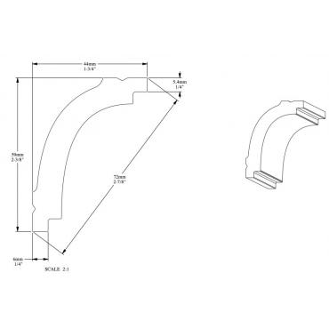 Потолочный плинтус под покраску Orac Decor Durofoam CB523N 2000×44×59 Потолочный плинтус под покраску Orac Decor Durofoam CB523N 2000×44×59
