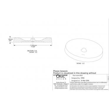 Потолочная розетка под покраску Orac Decor R12 19,5см