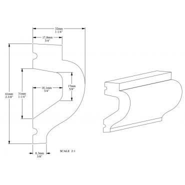 Гибкий молдинг под покраску Orac Decor Orac Luxxus P3020F 2000×61×32
