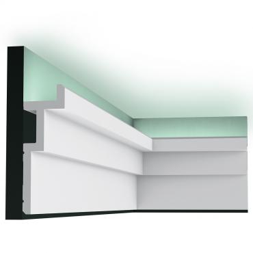 Потолочный плинтус под покраску Orac Decor Modern C396 с подсветкой 2000×61×185