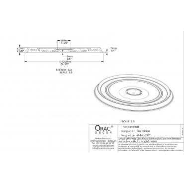 Потолочная розетка под покраску Orac Decor R76 62см Потолочная розетка под покраску Orac Decor R76 62см